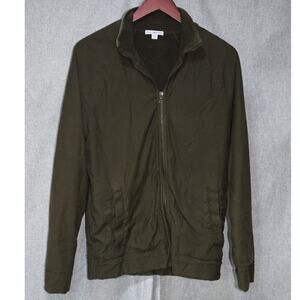 James Perse Olive Green Full Zip Fleece Jacket Size 1 (S)